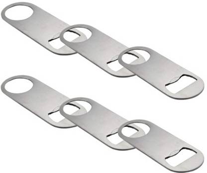 Dynore Stainless Steel Bottle/Bar/Beer/Soda Opener Small- Set of 6 Bottle Opener Set