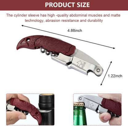 PROBEROS Bottle Opener Wine Bottle Corkscrew with Foil Cutter Creative Eagle Head Handle Wine Opener Stainless Steel Wine Bottle Opener Wine Bottle Corkscrew with Foil Bottle Opener Set