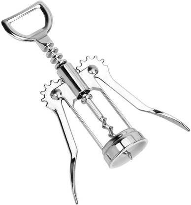 Chefman Wing Corkscrew Wine Opener Professional Multi Functional All-in-One Wine Bottle Opener and Beer Bottle Opener Strong Stainless Steel Won't Split or Crumble Cork Bottle Opener
