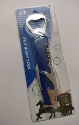 Vishu Enterprises Wine Opener |Bottle| Corkscrew Multipurpose (3 in 1)(Blue) Wine Opener, Corkscrew Bottle Opener with Foil Cutter – Multifunctional (3 in 1) Bottle Opener Set