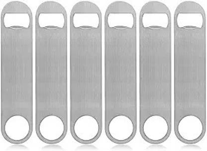 BARDECOR Stainless Steel Bottle Opener| Set of 6 | Bar Blade | Flat Blade Opener | Stainless Steel Bottle Stopper