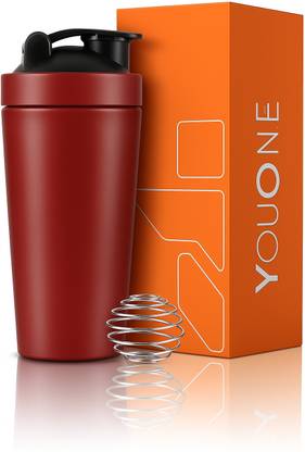 Youone Steel Protein Shaker Bottle for Gym 750ml Leak Proof Gym Shaker with Mixer Ball 750 ml Shaker