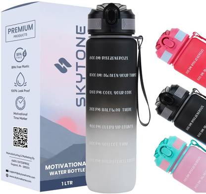 SKYTONE Black Water Bottle 1000 ml Bottle
