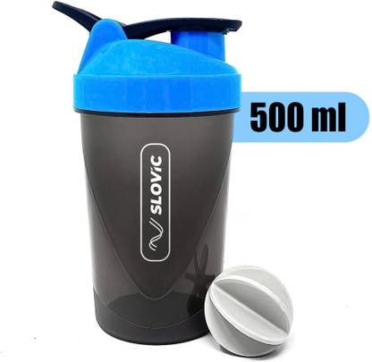 SLOVIC Compact , Protein Bottle, Gym , 100% Leakproof 500 ml Shaker  (Pack of 1, Blue, Plastic)