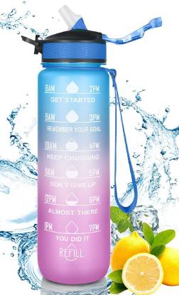 Garuda Store Drinking Water Bottle with Motivational Time Marker & Straw Gym 1000 ml Shaker
