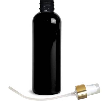 mapperz Cylindrical Shape Gold Pump Bottle Refillable Container For Lotion, Liquids etc. 100 ml Bottle