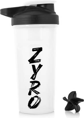 ZYRO Protein Gym Workout Sipper Bottle with Blending Mixer Ball for Lump Free Shakes 650 ml Plastic Shaker