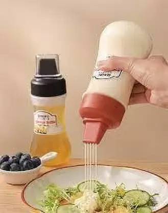 RAVARIYA Squeeze Bottle Hot Sauce Dispenser Refillable FiveHole Container 350 ml Bottle