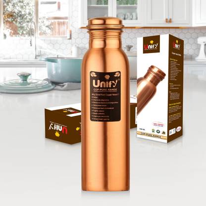 UNIFY 1 Lt pure copper water bottle, Joint free & leak proof, 1000 ml bottle 1000 ml Bottle