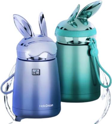 KidZeeNie Cute Rabbit Design 300ML Vacuum Insulated Thermos Flask Hot & Cold Water Bottle 300 ml Flask