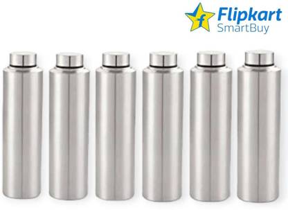 Flipkart SmartBuy Fridge Water Bottle 1Litre Stainless Steel Set 6 Bottle For School|Office|Sports 1000 ml Bottle