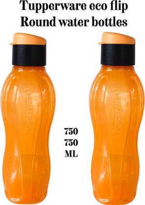 TUPPERWARE eco round flip top water bottles each 750 ml air tight pack of (2) 750 ml Bottle
