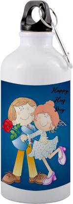 Pigmentz best happy hug day design with cute couples with red rose on 760 ml Bottle