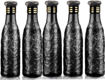Anzal ZIG-ZAG Pattern Multicolor Drinking Water Bottles 1000 ml Bottle 1000 ml Bottle With Drinking Glass