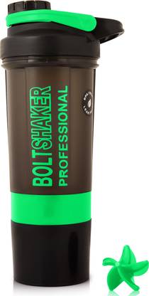 ZYRO Bolt Professional Gym Sipper Bottle with Blending Mixer Ball & 2 Containers 600 ml Shaker