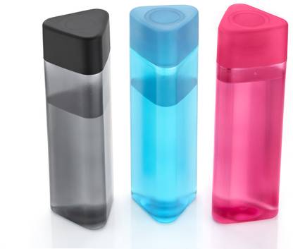 2Mech Triangle Shape water bottle set of fridge water bottles plastics 1000 ml Bottle