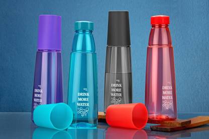 Flipkart SmartBuy Multicolor Drink More Kip Sip 1L Water Bottle With Cool Glass 1000 ml Bottle With Drinking Glass