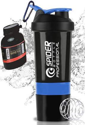 ZYRO Protein Funnel & Spider Gym Shaker Bottle with Stainless Steel Spring Ball 500 ml Shaker
