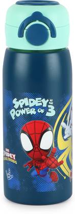 cello Kidzbee Giggle Web Warriors Thermosteel Flask | 3D Touch & Feel |Push Button Lid 380 ml Steel Bottle
