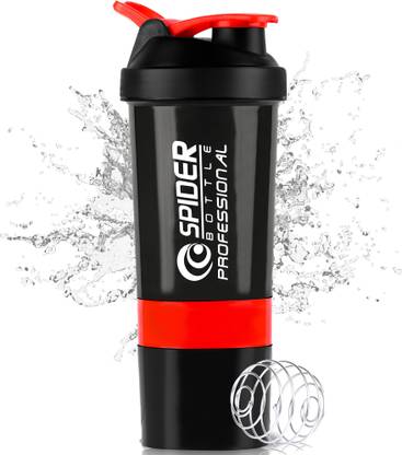 Dassio Spider Gym Shaker with Stainless Steel Mixer Ball & 2 Containers for Protein 500 ml Shaker