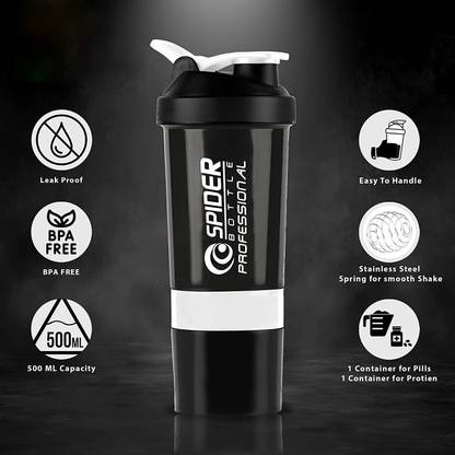 COOL INDIANS Premium Quality Shaker Bottle & Gym shaker Bottle with Mixer Ball 500 ml Shaker 500 ml Plastic Shaker