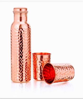 Parth Handicrafts copper set 950 ml Bottle With Drinking Glass