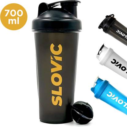 SLOVIC Shakers for Protein Shake, Plastic Free Gym Bottles for Men, 700 ml Plastic Shaker