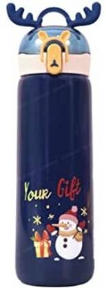 rk hub Kids Water Bottle Spill Valve Silicone Handle, Pop Button, BPA Free for Kids 440 ml Bottle
