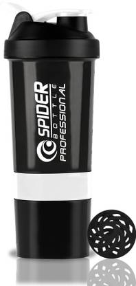 Pack of 1 Gym Shaker Bottle with Storage Compartment and Blender Ball|Protein Shaker 500 ml Shaker Plastic