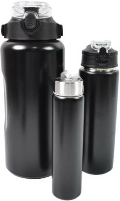 Fouzey Enterprises 3 In 1 Stainless Steel Insulated Water Bottle Double Wall Vacuum Keep Cold & Hot 1600 ml Bottle