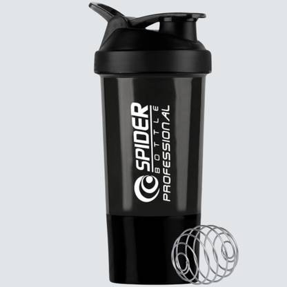 Dassio Spider Gym Shaker with Stainless Steel Mixer Ball & 1 Containers for Protein 500 ml Plastic Shaker