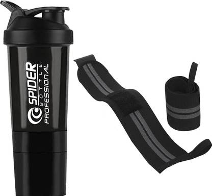 TRUE INDIAN Premium Protein Shaker Bottle With Wrist Support Band For Gym Sport & Exercise. 500 ml Shaker