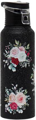 Voik Flora Steel Water Bottle Flipper Bottle 750 ML BPA Free 750 ml Steel Bottle