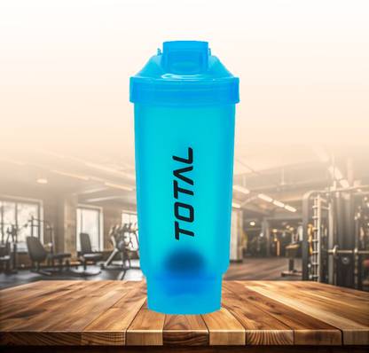 Total sports & fitness Euro Shaker Bottle| Leakproof Protein Shaker with Mixer Ball & Hook | 675 ml Plastic Shaker