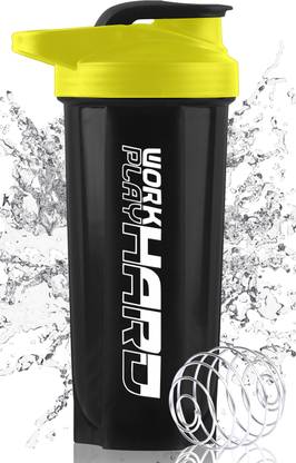 ZYRO Work Hard Protein Gym Sipper Bottle with Stainless Steel Spring Ball 700 ml Plastic Shaker