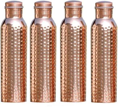 krishna brass gallery Hammered Copper Bottle Set of 4 1000 ml Bottle