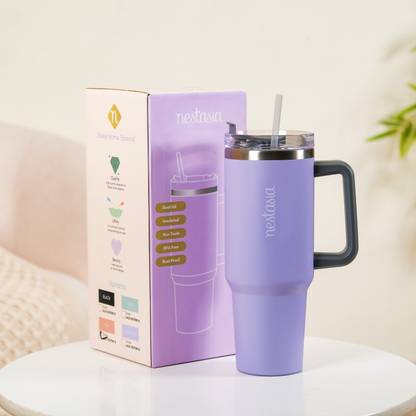 Nestasia Sipper Bottle With Handle Insulated Leakproof Lilac 1200ml 1200 ml Bottle