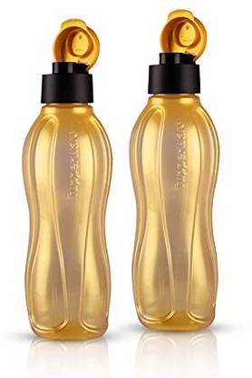 TUPPERWARE Plastic Water Bottle, 750ml, Set of 2, Golden. 750 ml Bottle