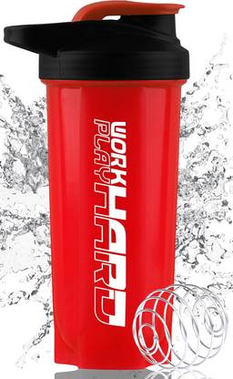 ZYRO Work Hard Protein Gym Sipper Bottle with Stainless Steel Spring Ball 700 ml Shaker