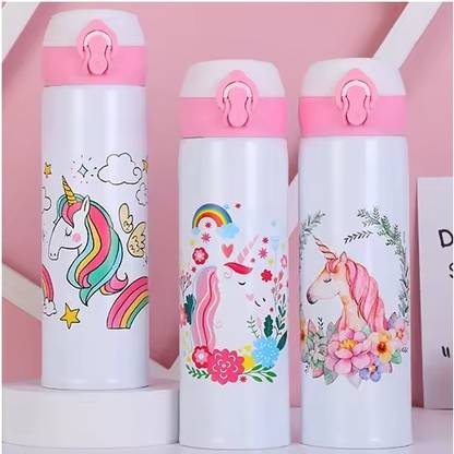 Iktu Hot & Cold SUS304 Stainless Steel Unicorn Water Bottle Vacuum Insulated Flask 500 ml Steel Flask