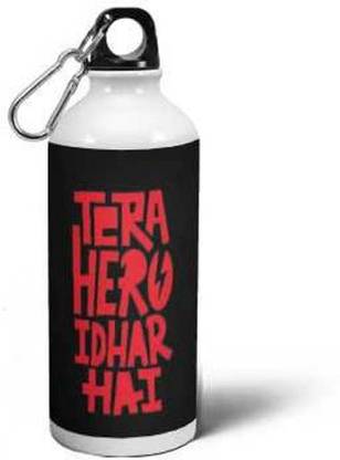 ALIVE Tera Hero Idhar Hai Filmy Quote' Printed Aluminium Sipper Bottle 600 ml Water Bottle