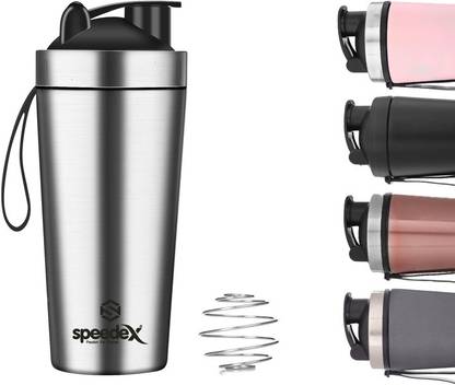 SPEEDEX Stainless Steel Leakproof Workout Protein Gym Shaker Bottle with Blender Ball, 750 ml Shaker