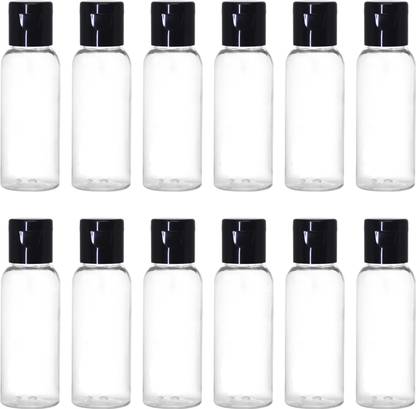 nsb herbals Empty Transparent Plastic Bottle with Black Flip Cap - Refillable & Reusable 30 ml Bottle