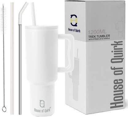 HOUSE OF QUIRK 1200ML Tumbler with Handle and Straw Lid Double Insulated Cup Reusable 1200 ml Bottle