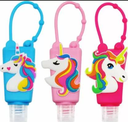 FATFISH Hand Sanitizer Refillable Case Unicorn, minion, hulk, other available(pack of 3) 10 ml Bottle