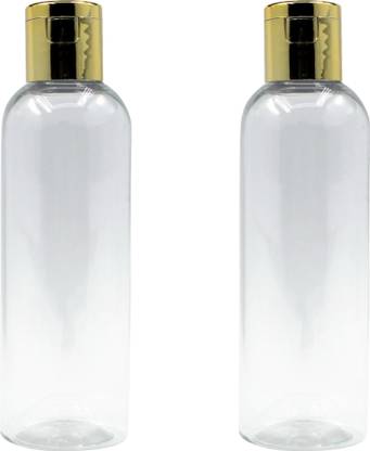 PHARCOS 100ml Empty Bottle with FLIP TOP Cap for DIY Cosmetics, Toners, etc. (Gold Cap) 100 ml Bottle