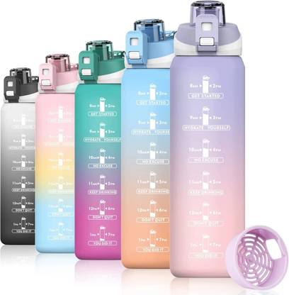 s2c 1L Motivational Water Bottle with Time Marker for Gym & Office 1000 ml Sipper