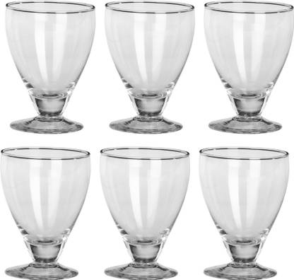 Bloom (Pack of 6) Multipurpose Designer Look Transparant Four Glass Set No_DN63 Glass Set Wine Glass