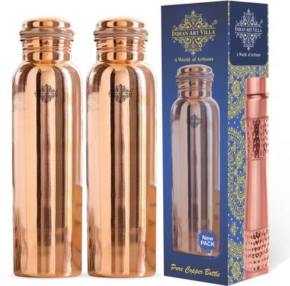 IndianArtVilla Copper Water Bottle,Leak Proof Each 800 ML, Drinkware ,Yoga Ayurveda 800 ml बॉटल
