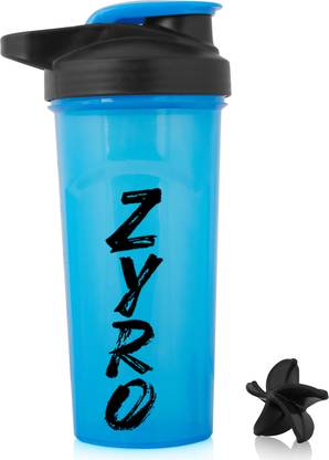 ZYRO Protein Gym Workout Sipper Bottle with Blending Mixer Ball for Lump Free Shakes 650 ml Plastic Shaker